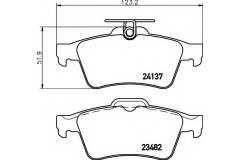 Колодки тормозные дисковые для NISSAN PRIMERA универсал (WP12) 1.9 dCi 2002-, код двигателя F9Q, V см3 1870, кВт 85, л.с. 116, Дизель, Bosch 986494127