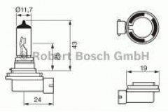 Лампа автомобильная Bosch 1987302084 H11 12V 55W для NISSAN MICRA C+C III (K12) 1.4 16V 2005-, код двигателя CR14DE, V см3 1386, КВт65, Л.с.88, бензин, Bosch 1987302084