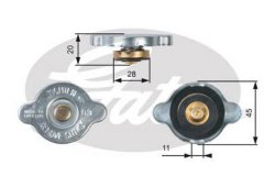 Крышка горловины радиатора TOYOTA для NISSAN MICRA III (K12) 1.0 16V 2003-2010, код двигателя CG10DE, V см3 998, КВт48, Л.с.65, бензин, Gates RC124